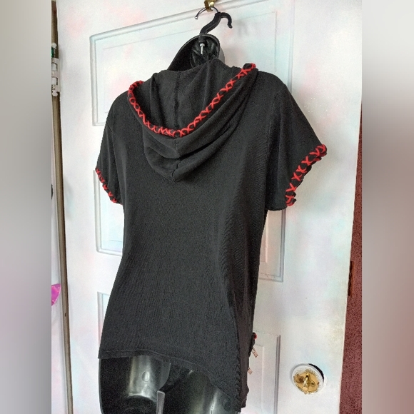 SOLD@hosted shop! Customized TRIPP NYC vintage short-sleeve zip hoodie top! - Picture 5 of 16